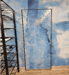 Blue and White Door